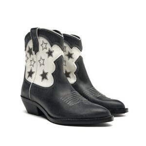 Price Firm - ZARA Leather Stars Western Cowboy Boots